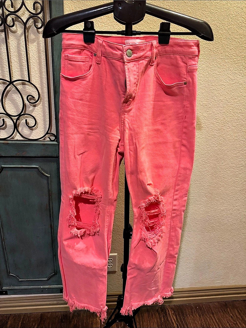 Risen Jeans Flare Jeans Pink Waist 9/29